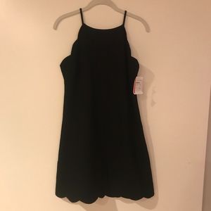 Love..Ady Scalloped Black High Neck Mini Dress